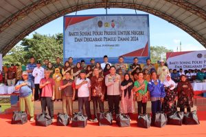 Ops NCS Polri Pimpin Deklarasi Pemilu Damai dan Bagikan 2500 Paket Sembako
