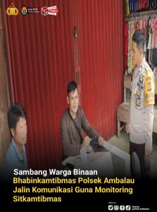 Sambang Warga Binaan, Bhabinkamtibmas Polsek Ambalau Jalin Komunikasi Guna Monitoring Sitkamtibmas