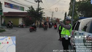 Ciptakan Kamseltibcar lantas yang Kondusif, Sat Lantas Polres Tanjung Balai Melaksanakan Patroli Sore