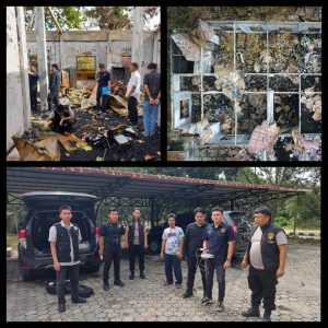 Unit I Sat Reskrim dan Team LabFor Polda Riau Lakukan Olah TKP Kantor DLH Yang Terbakar