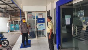 Patroli Harkamtibmas Dialogis Bersama Satpam Bank BRI Unit Bareng Sampaikan Pesan Kamtibmas
