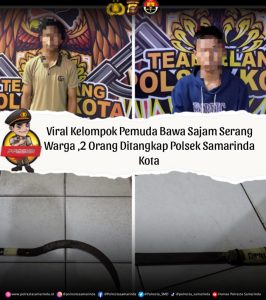 Viral Kelompok Pemuda Bawa Sajam Serang Warga ,2 Orang Ditangkap Polsek Samarinda Kota
