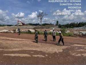 TNI-POLRI Bersinergi Laksanakan Pengamanan Bersama untuk kelancaran Percepatan Pembangunan PSN Bendungan Lau Simeme di Kec. Biru Biru