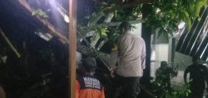 Polsek Bumiayu Response Cepat Dampak Angin Kencang Akibatkan Tiga Rumah dan Musholla Tertimpa pohon Tumbang