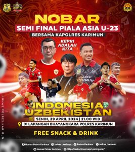 Semi Final AFC Indonesia Vs Uzbekistan, Polres Karimun Gelar Nobar