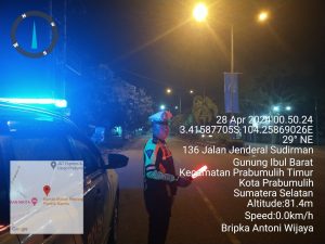 Sat Lantas Polres Prabumulih  melaksanakan kegiatan  Blue light patrol