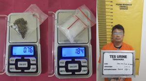 Polres Bengkalis Ungkap Kasus TP Narkotika Sabtu 1,84 Gram dan Ganja Kering 0,76 Gram di Kelurahan Gajah Sakti