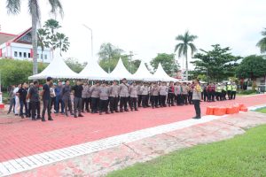 Polres Kukar Gelar Apel Pengamanan Launching Tahapan Pilkada 2024