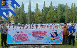 Satlantas Polres Kampar Bersama ISDC Polda Riau Gelar Giat Police Goes To School di SMAN 1 Tambang