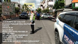 Satuan Lalu Lintas Polres Prabumulih laksanakan patroli dan pengaturan lalu lintas