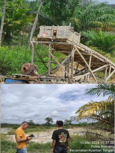 Sat Reskrim Polres Kuansing Mengecek Aktivitas PETI di Desa Pulau Komang