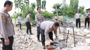 Kapolres Rembang Letakan Batu Pertama Pembangunan Gedung Bagian Logistik Polres Rembang