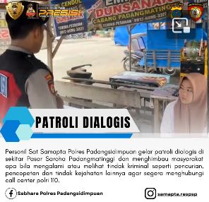 Patroli Dialogis Sat Samapta Polres Padangsidimpuan Tingkatkan Keamanan di Pasar Saroha Padangmatinggi