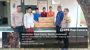 Penyaluran Bantuan Sosial Kapolda Banten di Wilayah Polsek Pasar Kemis