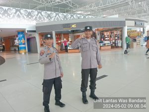 Anggota Penjagaan Polsekwas Bandara Sepinggan Balikpapan Melaksanakan Kegiatan Rutin yang Ditingkatkan di Wilayah Bandar Udara Internasional Sams Sepinggan Balikpapan