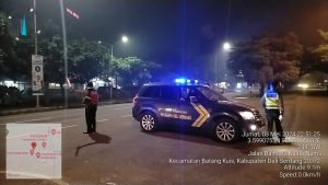 Cegah Kejahatan Pada Malam Hari, Personel Polsek Kawasan Bandara Kualanamu Laksanakan Patroli Blue Light