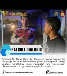 Patroli Perintis Presisi Gencar Lakukan Patroli Dialogis, Antisipasi Kejahatan dan Gangguan Kamtibmas