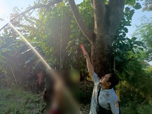 Polsek Juwana Evakuasi Orang Gantung Diri di Pohon Jaranan