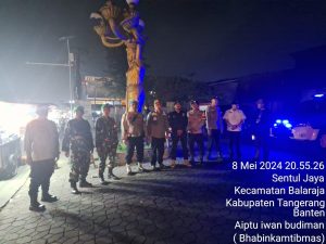 Patroli Gabungan Tiga Pilar (TNI POLRI dan dinas Pol PP)Muspika Balaraja laksanakan , Ciptakan Kondusifitas Gangguan Kamtibmas