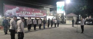 Kapolsek Balaraja Pimpin Apel Gabungan Malam hari dalam Kesiapan Cipta Kondisi di Dua Kecamatan.