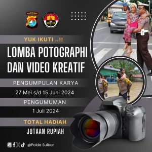 Info Terbaru Pendaftaran Lomba Foto dan Video Polda Sulbar, Jangan Lupa Daftar ya!