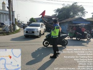 Antispasi Kemacetan Pada Sore Hari, Sat Lantas Polres Tanjung Balai Gelar Patroli Sore Mengitari Kota Tanjung Balai Sekitarnya