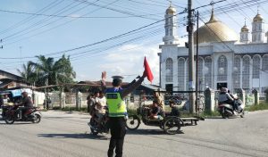 Urai Kemacetan Arus Lalu Lintas, Sat Lantas Polres Tanjung Balai Rutin Laksanakan Patroli Sore Hari