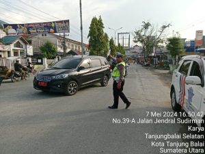 Patroli Sore Sat Lantas Polres Tanjung Balai Ciptakan Kondusifitas Arus Lalu Lintas di Sore Hari