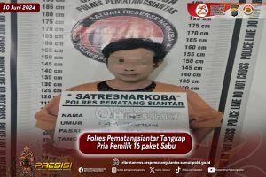 Polres Pematangsiantar Tangkap Pria Pemilik 16 paket Sabu