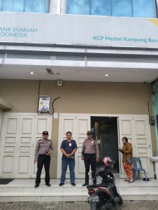 Personel Polsek Medan Kota melaksanakan patroli di sekitar Jl. B. Katamso Kel. Kampung Baru Kec. Medan Bank BSI