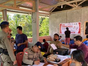 Aksi Kemanusiaan, Pos Kamtibmas Taunca Ikut Donor Darah di Poso Pesisir Selatan