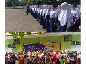 Bhabinkamtibmas Berikan Himbauan Kepada Siswa Baru dan Orang Tua SMP Negeri 33 Medan