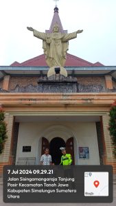 Polsek Tanah Jawa Amankan Ibadah Minggu di Gereja Katholik RK Tanjung Pasir