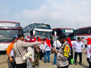 Keberangkatan Massa Dalam Rangka HUT Bhayangkara ke 78 Tahun 2024 Menuju Ke Monas Jakarta Pusat dari Wilayah Jakarta Utara