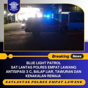 Satlantas Polres Empat Lawang Berhasil Menerapkan Blue Light Patrol untuk Meningkatkan Keamanan Malam